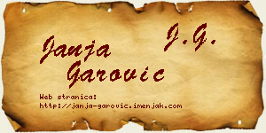 Janja Garović vizit kartica